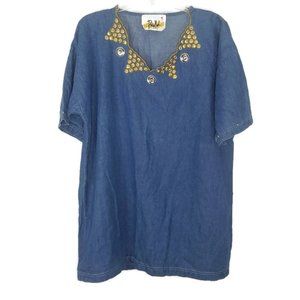 Vintage Phillip Noel Chambray Studded Tunic